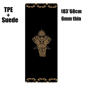 183X68cm 6mm Suede TPE Yoga Mat Fitness Gym Sports Mats Pilates Exercise Pads With Position Line Non-slip Yoga mats Absorb Sweat