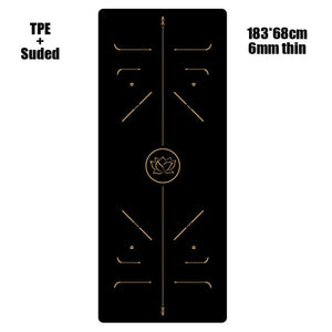 183X68cm 6mm Suede TPE Yoga Mat Fitness Gym Sports Mats Pilates Exercise Pads With Position Line Non-slip Yoga mats Absorb Sweat