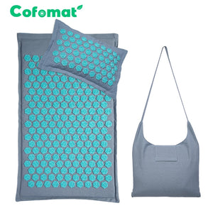 Nature Linen Coconut palm Massage Yoga mat sport pillow mat with bag Lotus Spike Acupressure Mat Cushion